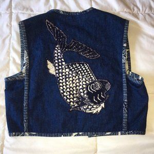 Vintage Reversible Denim Vest OS